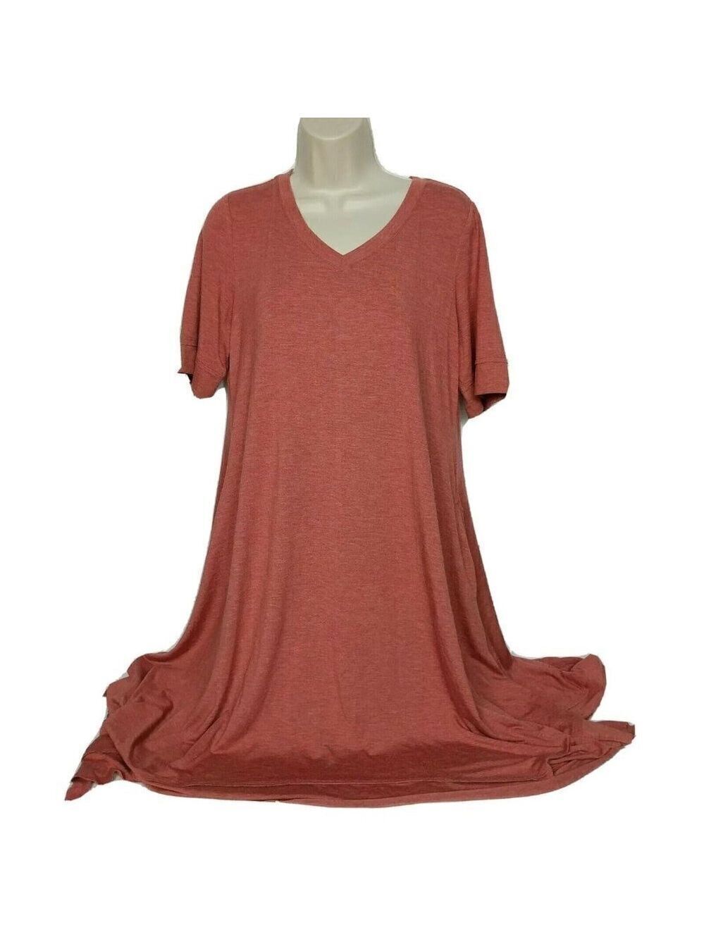 LOGO Lounge Lori Goldstein Red Orange Jersey Dress Medium